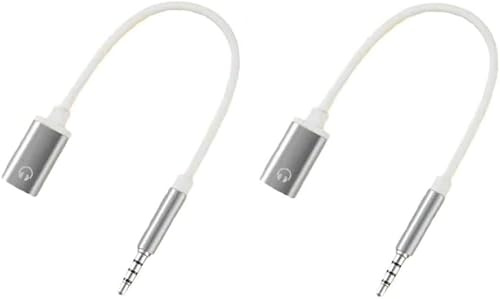 Wpppan 2Pcs Headphone Jack Adapter, 3.5mm Male to TypeC Female Audio Cable Cord, USB C to Aux Audio, Compatible with MP3 Players, Laptops, Smartphone (Silver)