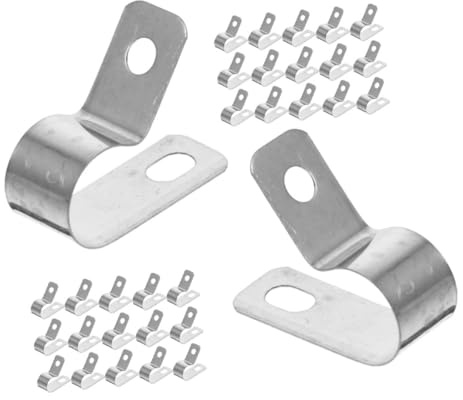 POPETPOP Morsetto Fissaggio Cavi in Metallo Inossidabile per Gestione Cavi Elettrici – Clip Fermacavi Robusto e Facile da Installare per Uso Domestico e Ufficio