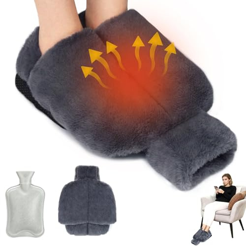 Fußwärmer Ohne Strom, Fußwärmer Wärmflasche, Flauschige Wärmflasche, Plüsch Wärmflasche, Abnehmbare Wärmflasche, Wärmflasche Kinder, Erwachsene Fusswärmer, Ideal als Weihnachts Geschenk im Winter