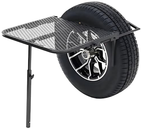 Tragbarer Autoreifen-Bocktisch für Outdoor, Kaffee, Esszimmer, Kochen, Picknick, Grill, Camp, leicht, zusammenklappbar, Campingtisch mit verstellbarer Höhe, Wohnmobil, faltbar, Mini-Esstische