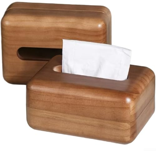 Porte-serviettes en papier amovible, boîte à mouchoirs en bois de noyer américain avec fermeture magnétique pour un usage domestique (version améliorée)
