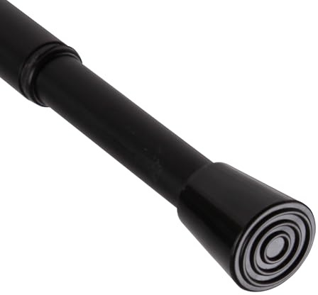 Verstellbare Vorhangstange 60 bis 90 cm (Schwarz) Duschvorhangstange Ø10/13 mm ohne Bohren, schrauben oder kleben - Spannstange zum klemmen