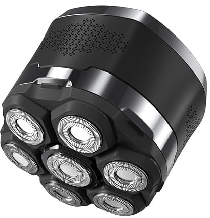 Rasoio per uomini calvi, rasoio elettrico staccabile con display a LED e motore da 8500 giri/min, IPX6, impermeabile, rasoi rotanti da uomo asciutti/bagnati, regalo per papà e marito