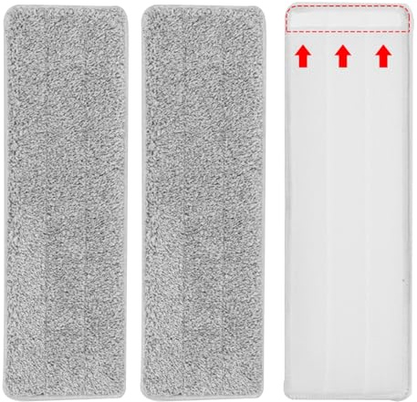 MQZHUK 3 Piezas Almohadillas De Fregona Lavables Almohadilla de Repuesto para Trapeador Microfibra Recambio Mopa para Limpiar y Fregar Suelos Secos o mojados(Gris, 32 x 11 cm)