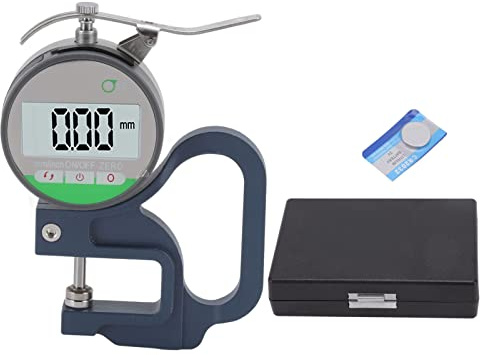 YYALYYON Spessimetro Digitale, Micrometro ad Alta Precisione, per Lamiera, Carta, Pellicola, Pelle, Display LCD, Impugnatura Facile, Ampio Campo di Misura 0-12,7 mm, Risoluzione