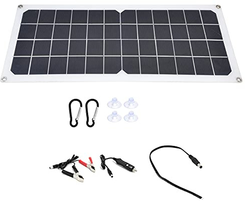Hapivida Pannello Solare Fotovoltaico 10W, Pannello Solare Monocristallino con Doppia Porta USB per Caricare Dispositivi Elettronici, per Escursionismo Campeggio Viaggi Barca Autoc