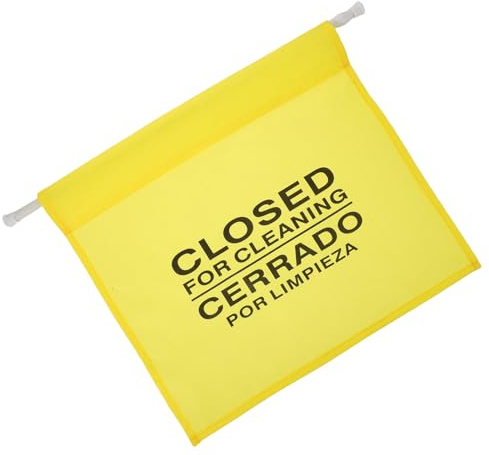 Baluue Hinweisschild „toilette Geschlossen“ Gelbes Sicherheitsbanner mit Teleskopstange 60 110cm Zweisprachig für Gewerbliche Toiletten Wiederverwendbares Warnschild