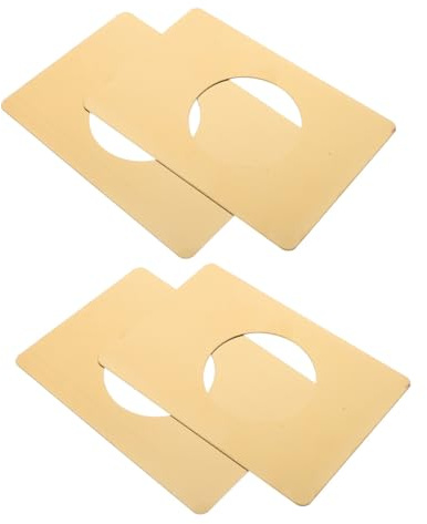 GLEAVI 4pcs Door Knob Plates and Deadbolt Cover Plates Gold Metal Door Handle Cover Repair Backplate Set Reinforcement and Latch Hole Filling