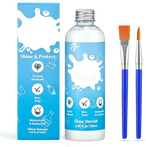 MplehDa Air Dry Clay Glaze 120 ml glasyr för lera lufttorkande lerkrukor för att förhindra sprickor klarlack glanslack för modelleringsmassa glänsande glasyr för att förhindra sprickor (glansig glans)
