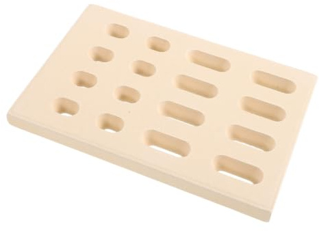 GAROZATION Plaque Chauffante de Barbecue en Céramique Briquettes de Barbecue Beige pour Brûleurs Répartition Uniforme Chaleur Haute Résistance la Température