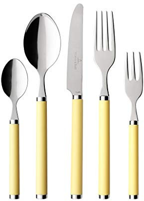 Villeroy und Boch - Play. Sunny Day Tafelbesteck, 30 tlg., für bis zu 6 Personen, Edelstahl/Kunststoffgriffe in gelb, spülmaschinengeeignet