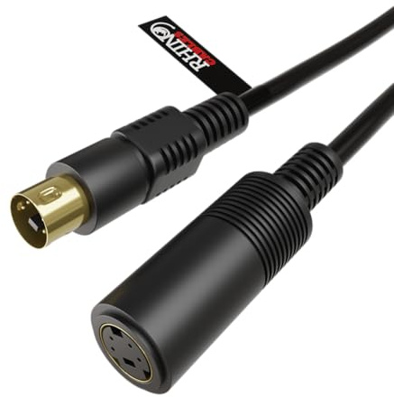 rhinocables S-Video Male to Female Cable S Video SVHS Extension Lead Super Video TV, Camcorder, Graphics 4 Pin Mini Din Wire S-VHS Gold Plated Plugs (10m)