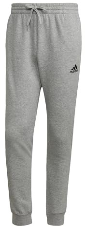 adidas Essentials Fleece Regular Tapered Pants Pantalones, Medium Grey Heather / Black, XL Hombre