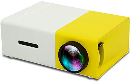 YG300 LED Mini Projector Supports 1080P Playback 480x272 Pixels Portable Home Media Built-In Speaker Player (Color : Blue) (Yellow)