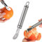 Pelador Naranjas de Acero Inoxidable, Mango Largo Cortador de Cáscara de Cítricos Rebanador de Naranjas Fácil Rebanador de Frutas Multifuncional Utensilio de Cocina para Limón Granada Pomelo