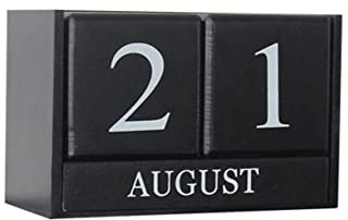 Lurrose Manueller Holzkalender Dekorkalender Bürokalender Schreibtischkalender Aus Holz Schwarzes