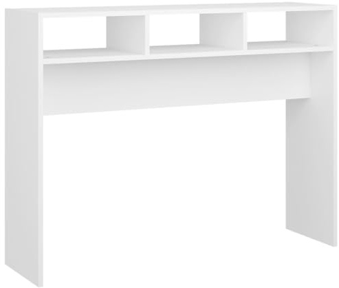 Annlera Konsolentisch Flurtisch Beistelltisch Sofatisch Dielentisch Pflegeleicht Tisch Innenmöbel für Eingangsbereich Flur Wohnzimmer und Büro Minimalistischen Design Weiß 105x30x80 cm