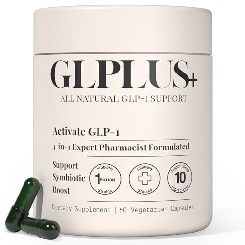 GLP-1 Supplement for Weight Loss & Appetite Control | 10-in-1 Berberine, Probiotic & Prebiotic | Gut Health & Metabolism Support for Women & Men, (60 Capsules)