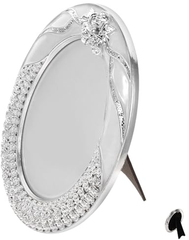 Alipis Cadre Photo Vintage Résine Ovale Support de Bureau Décoratif pour Affichage de Photos Couleur Argentée