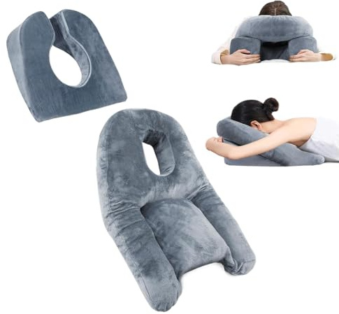 Almohada boca abajo para dormir, altura ajustable, espuma viscoelástica triturada para mayor comodidad, ideal para vitrectomía y cirugía de retina