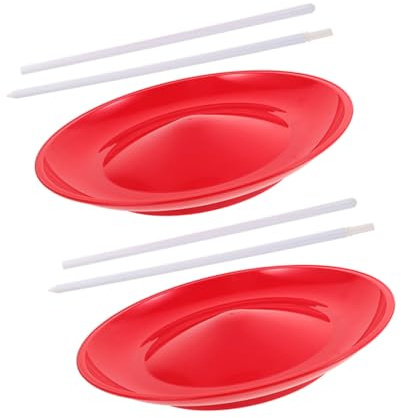 TOYANDONA 2 Pièces Assiettes de Jonglage Légères avec Bâtons Rotation Stable pour Spectacles de et Développement des Compétences Accessoire de Performance Scénique