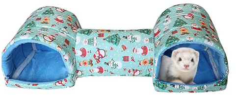 Kleintier Tunnel Bett – Weiches Hamster Schlaf- und Spielbett, Interaktives Versteck für Chinchillas, Kaninchen, Eichhörnchen, Igel | Perfekt für Käfig, Weihnachten, Kuscheln, Haustier Zubehör