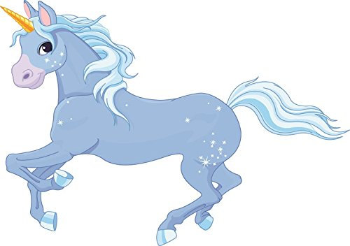 U24 Aufkleber Einhorn blau Autoaufkleber Sticker Konturschnitt