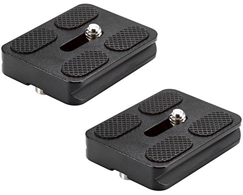 Neewer 2 Pieces Metal PU-50 50 millimeter Universal Quick Shoe plate With 1/4 inch Screw,Fits Standard for Camera Tripod Ball Head(Black)