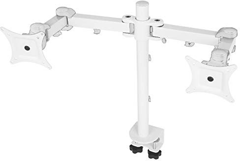Allcam MDM12A Dual Monitor Arm Stand w/Desk Mount Clamp & Grommet, Heavy-duty for 19-30 LCD/LED up to 10Kg in white