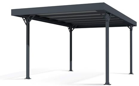 Palram Canopia Carport Palma 5000 mit Flachdach und Regenrinnen