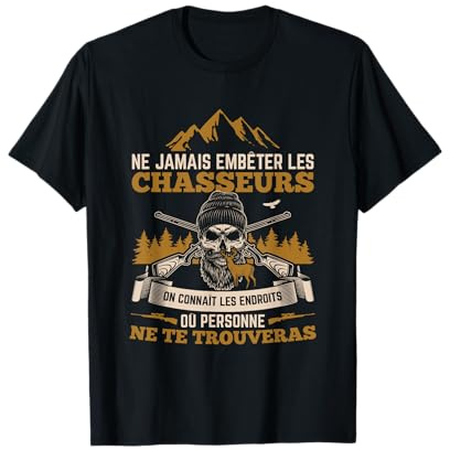 T-Shirt Chasse pour Homme Cerf élaphe Cadeau Chasse Hommes T-Shirt