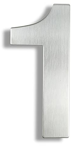 HASWARE 304 acier inoxydable moderne numéro de maison revêtement en poudre noire élégant porte Alphabet Plaque rue décor à la maison (1, 6 Inch Silver)