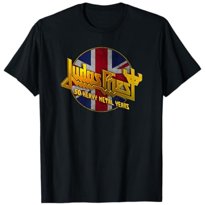 Judas Priest 50 Years Union Jack Circle T-Shirt