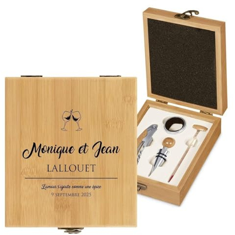 Maverton Coffret sommelier personnalisé, Cadeau d'accessoires pour le vin | Set sommelier personnalisé, Pour homme, Coffret gravé pour lui, à la vôtre