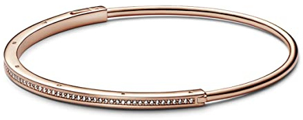 PANDORA Signature I-D Pavé Armreif in der Farbe Silber aus Sterling-Silber - Größe: 16 cm, 592313C01-1