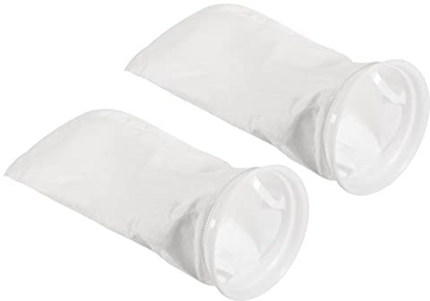 PATIKIL 7 Inch Ring Filter Socks 200 Micron, 2 Pack Mesh Bags Pool Skimmer Basket, White
