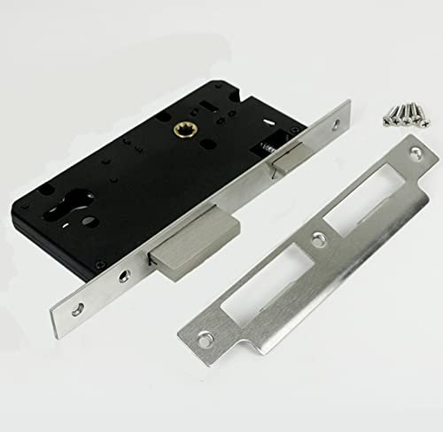 Serratura da infilare/Serratura per telaio tubolare, Serratura a Cilindro da Infilare 85x25mm con Scrocco e Catenaggio Stretto per Inserto Sinistro Destro Universale per Porte Cancelli(Size:40x85m