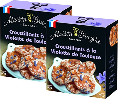 Knusprige Veilchen-Kekse - Veilchen Crunchies aus Toulouse 2x50g / Maison Bruyère, Frankreich