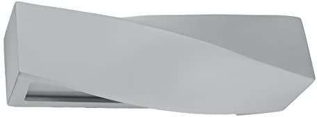 Wandlampe Grau Keramik 42 cm lang Up Down indirektes Licht E27 Wandleuchte innen Wohnzimmer Flur