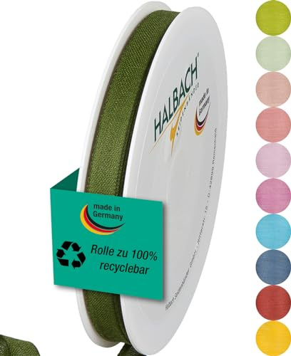 Halbach mattes Taftband, 10 mm x 25 m, moosgrün