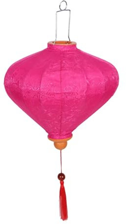 UKCOCO Vietnamesische Laterne Stofflaterne 12 Zoll Rosa Hängende Dekoration Für Hochzeitsfeiern Und Gartenpartys