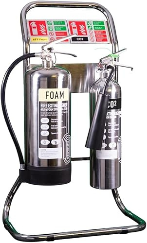 Contempo Tubular Fire Extinguisher Stand (Double) - MFE (Stainless Steel)