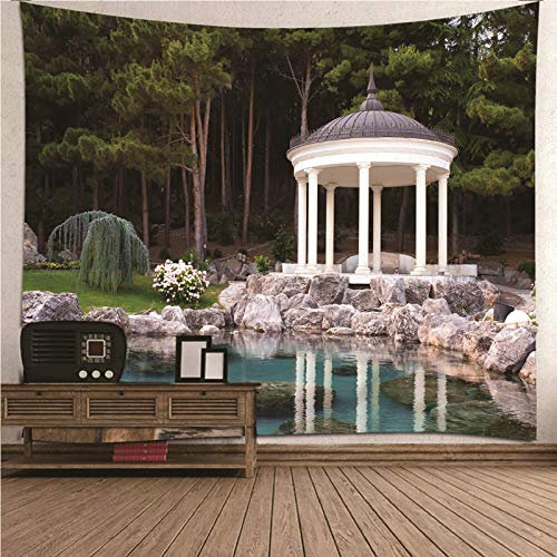 CEVAN Tapisserie Cuisine Moderne Décoration Murale XXL Poster Tableaux Muraux Bois Et Pavillon Autocollante Salon Tableau Decoration Murale Homme Femme Blanc Vert 100x70cm