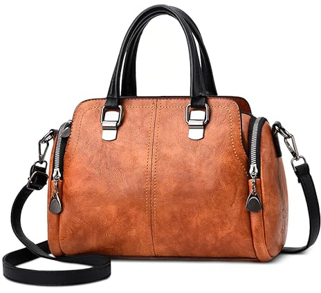 DORRISO Rétro Femmes Sacs à Main Élégant Sac Fourre Classique Sac à Bandoulière Messager pour Voyage Travail Achats Quotidien Date Dames Sac Fourre-Tout Cuir PU Sacs à Poignée Jaune