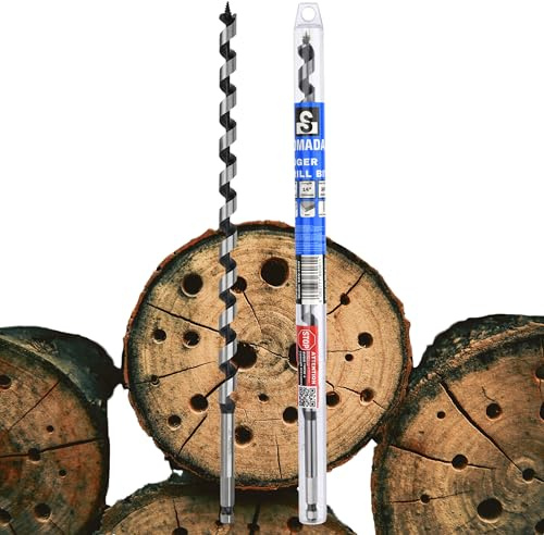 SOMADA Schlangenbohrer für Holz, Sechskantschaft, 1,27 cm x 35,6 cm, einteilig, Schiffsschneckenbohrer für weiches und hartes Holz, Kunststoff, Trockenbau und Verbundwerkstoffe