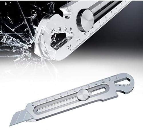 SNONESIY Cuttermesser Profi Teppichmesser Profi Cuttermesser Metall Utility Knife Cuttermesser Edelstahl Multifunktionales Mehrzweck-Teppichmesser Geeignet für Den Innenbereich und Heimwerker