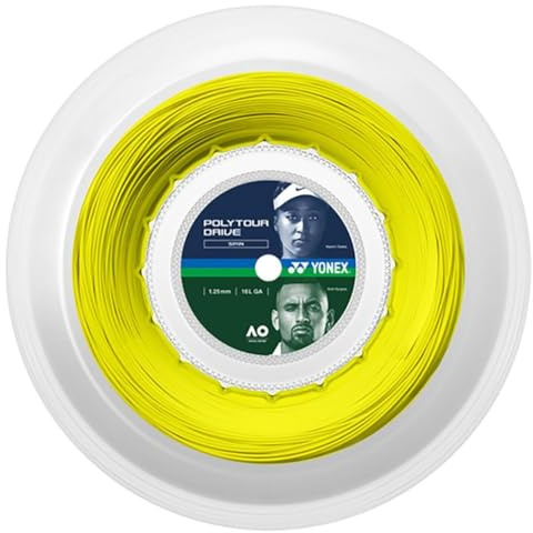 YONEX Poly Tour Drive Saitenspule, 16 l, Flash-Gelb, 200 m