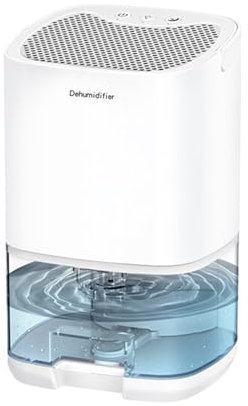 Deshumidificateur d Air Electrique, Max 350 Ml/D, Petits Déshumidificateurs Portables, avec Lumière LED 7 Couleurs, Arrêt Automatique, Mode Veille, pour Sous-Sol, Maison, Salle de Bain, Camping-Car(Wh
