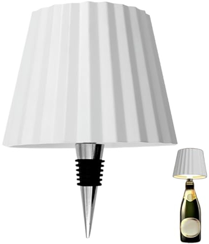 Lampada per bottiglia senza fili, Bottiglia di luce ombra LED bottiglia di vino liquore luce 3 colori dimmerabile lampada da tavolo cordless per bar, ristorante, casa, ufficio, Natale (Bianco)