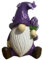 Statuette de nain de jardin violet - Décoration de pelouse - Décoration d'extérieur pour jardin, terrasse, extérieur, bureau, étagère